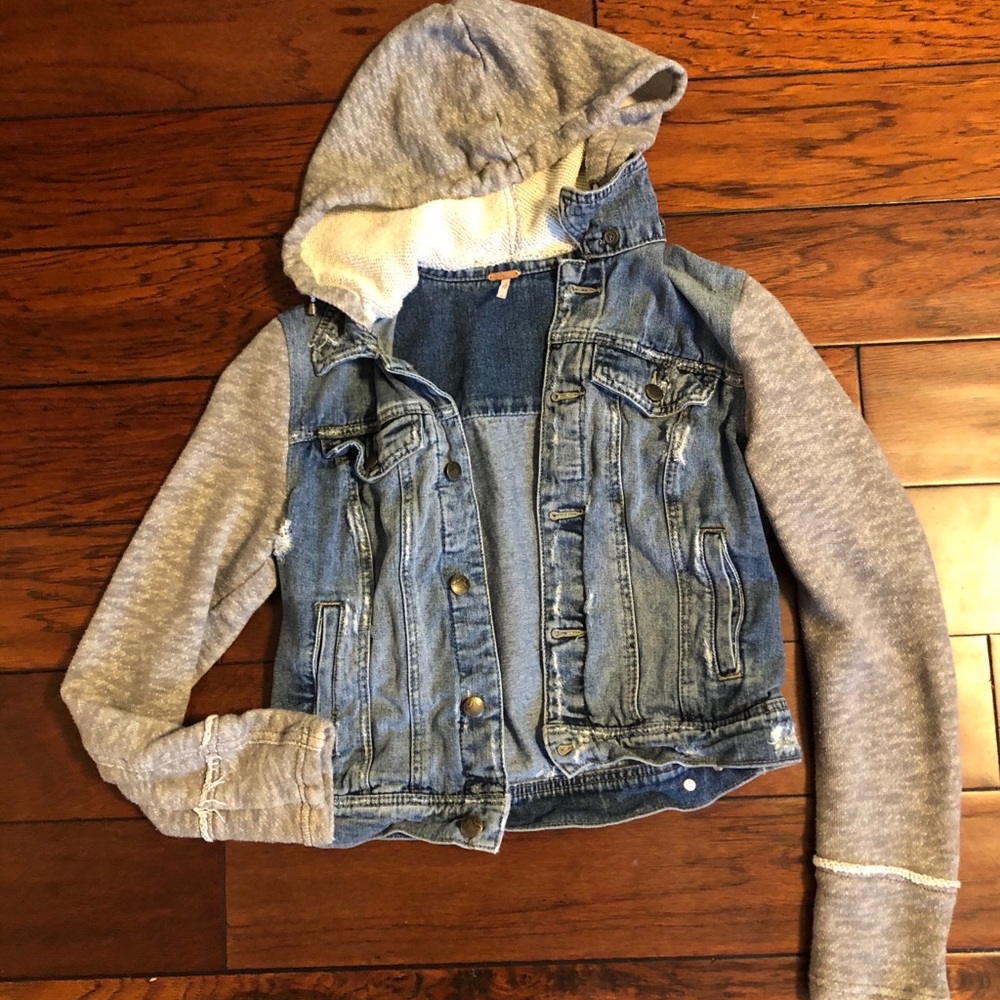 Free People Knit Hooded Jacket sz S
